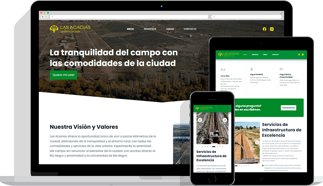 Mockup Sitio Web Las Acacias | Urbanización